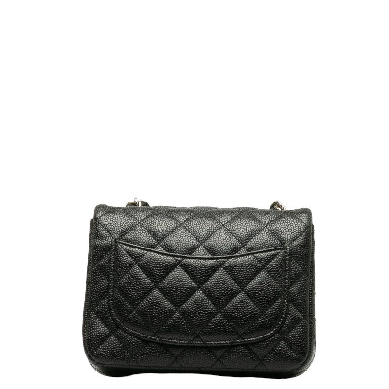 Top Quality Chanel Top Quality Chanel Mini Mattress Shoulder Bag Caviar Skin Black Silver