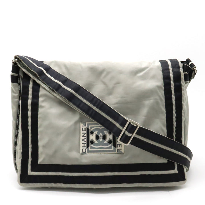 Top Quality Chanel Top Quality Chanel SPORTS LINE COCOMARK SHOLDER BAG Messenger Bag Saten Nylon Silver Black A31751