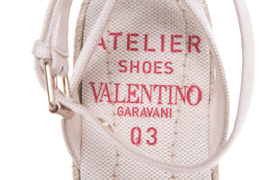 Valentino Atelier Woven Flower Espadrille Wedge SZ 36.5