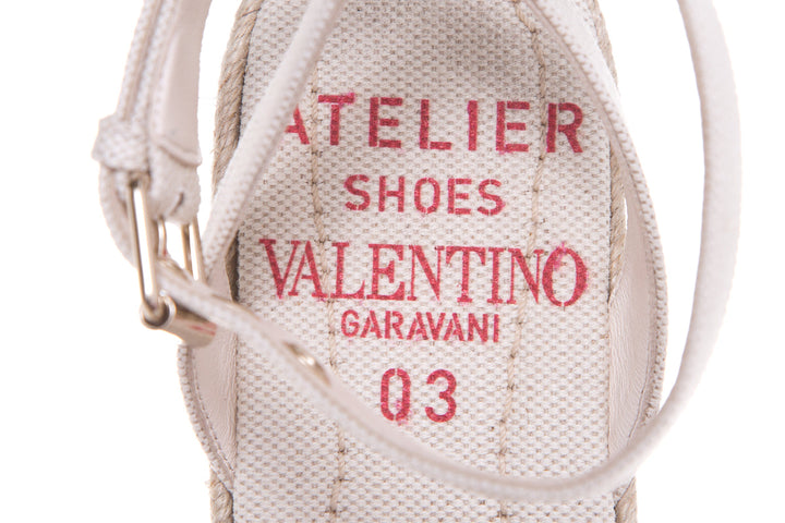 Valentino Atelier Woven Flower Espadrille Wedge SZ 36.5