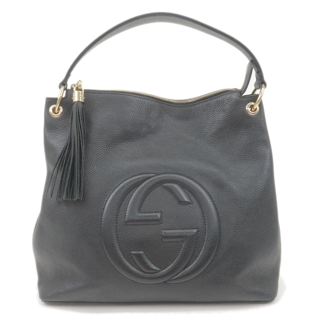 GUCCI SOHO Leather Shoulder Bag Hand Bag Black 536194