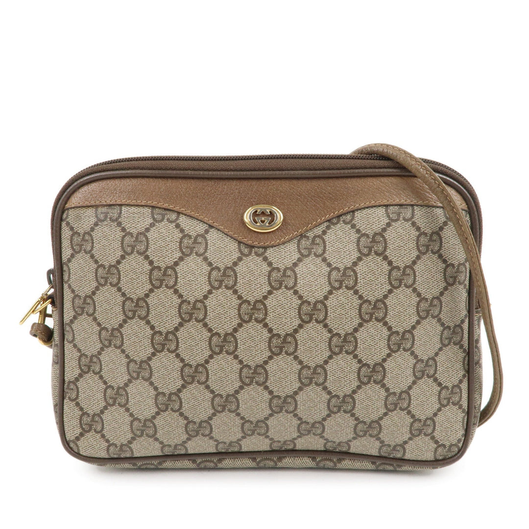 GUCCI Old Gucci GG Plus Leather Shoulder Bag Beige 97.02.068