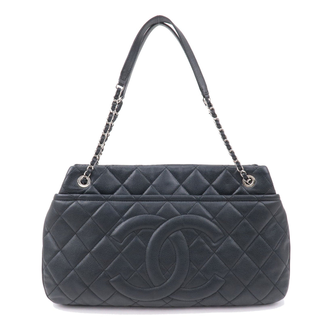 Top Quality Chanel Matelasse Caviar Skin Chain Tote Bag Shoulder Bag Black