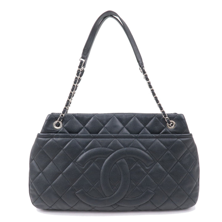Top Quality Chanel Matelasse Caviar Skin Chain Tote Bag Shoulder Bag Black