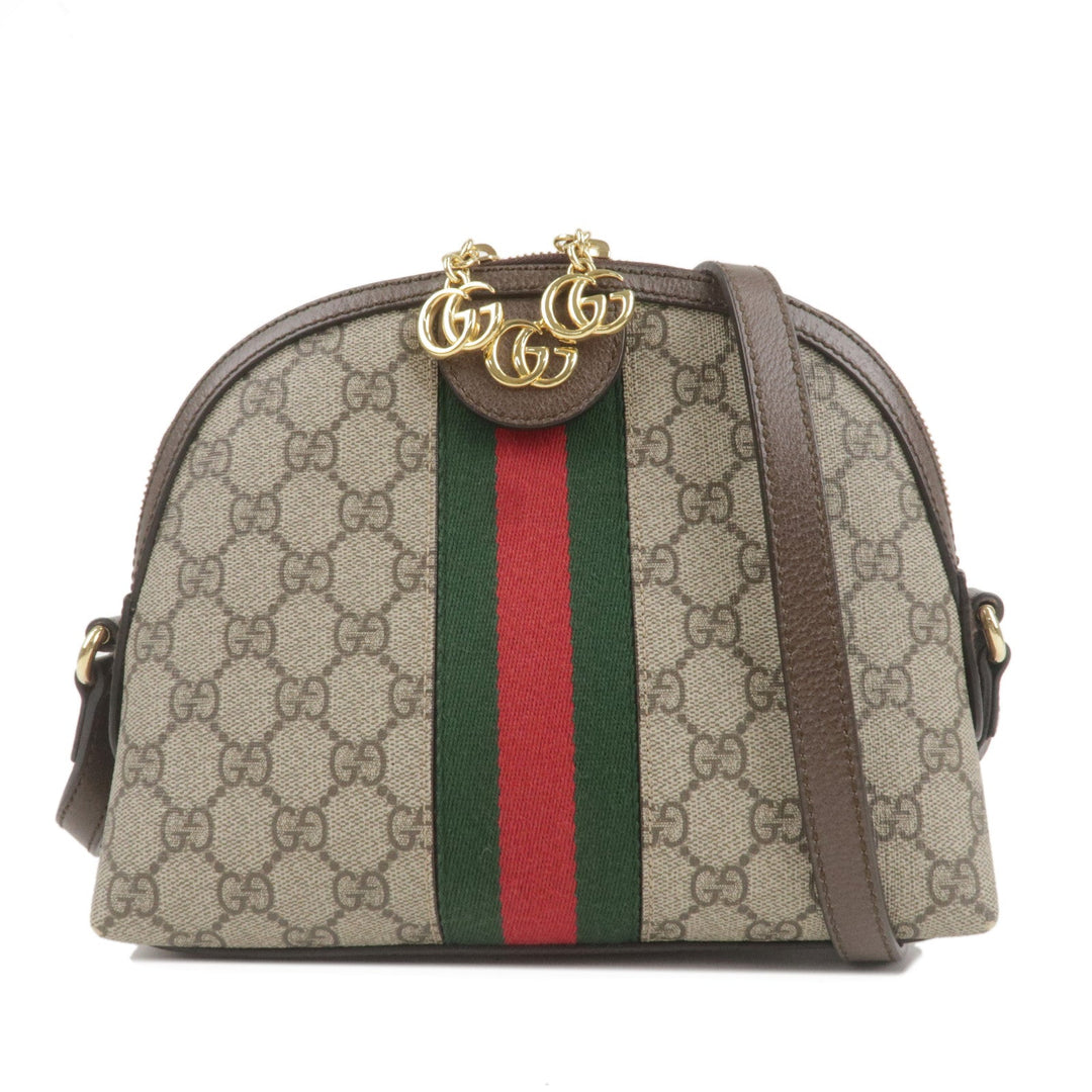 GUCCI Ophidia GG Supreme Leather Shoulder Bag Beige Brown 499621