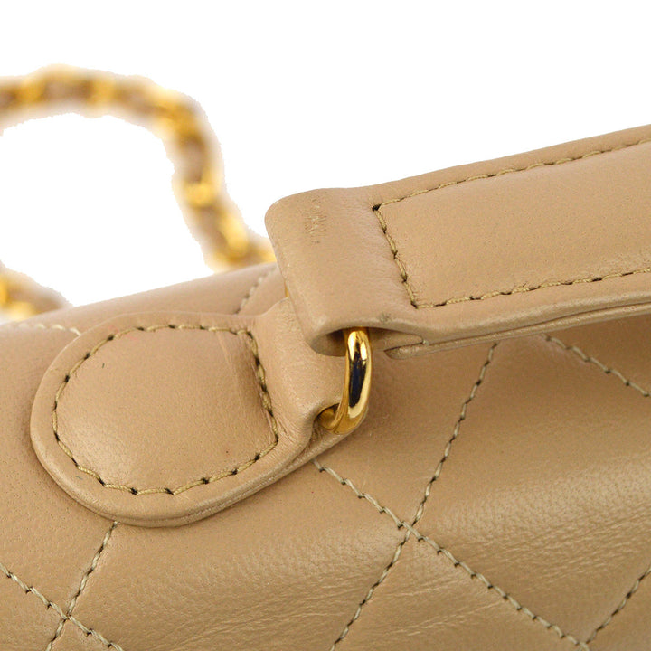 Top Quality Chanel * Beige Lambskin 2way Handbag