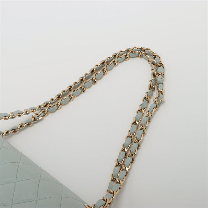 Top Quality Chanel Matrasse 25 Caviar S Double Flap Double Chain Bag Blue G  7th A01112