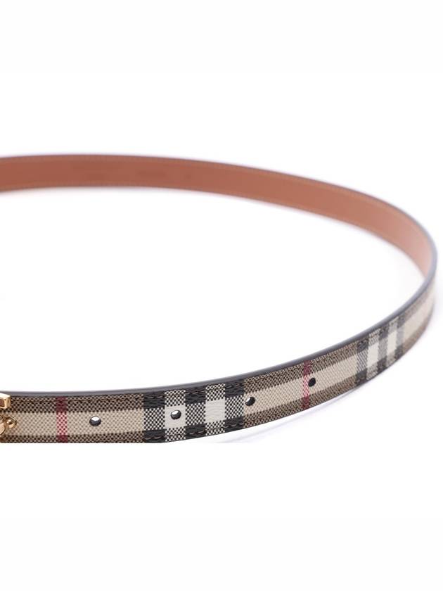 Burberry Logo Check Leather Belt Archive Beige Briar Brown