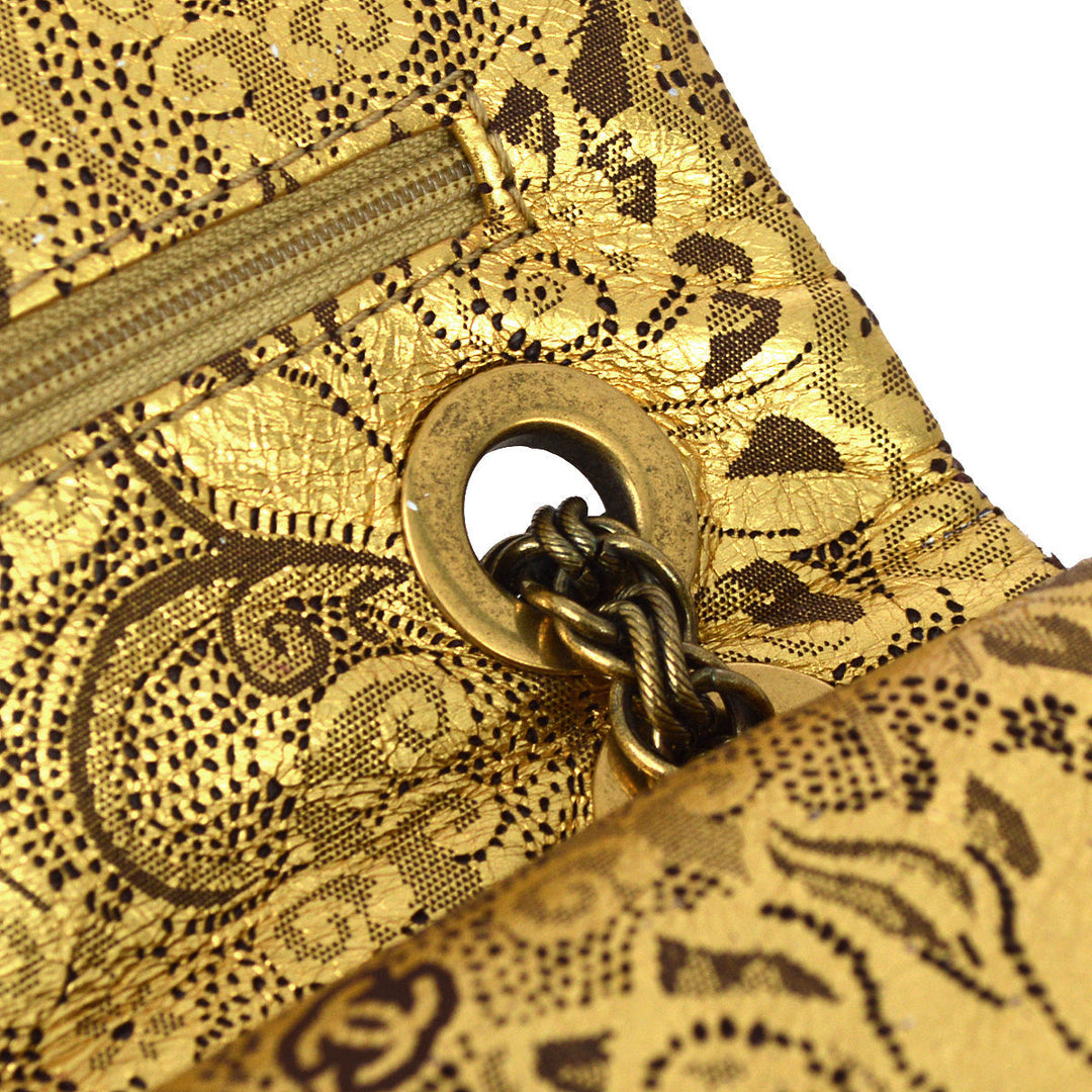 Top Quality Chanel 2008 A Paris-Moscow Runway Metallic Gold Leather 2.55 Reissue Double Flap Bag