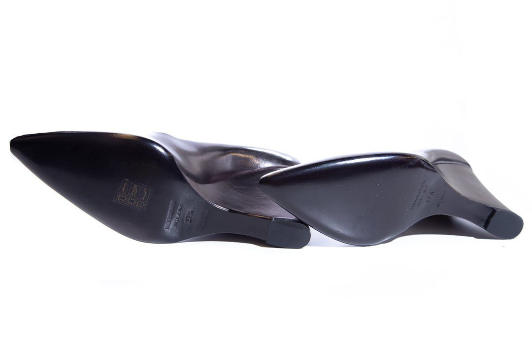 Jil Sander Gun-Metal Wedge SZ 37.5