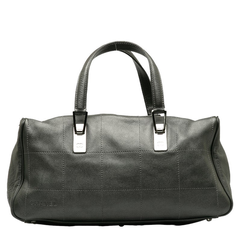 Top Quality Chanel Chocolate Bar Mini Boston Bag Handbag Gray Leather Lady Chanel