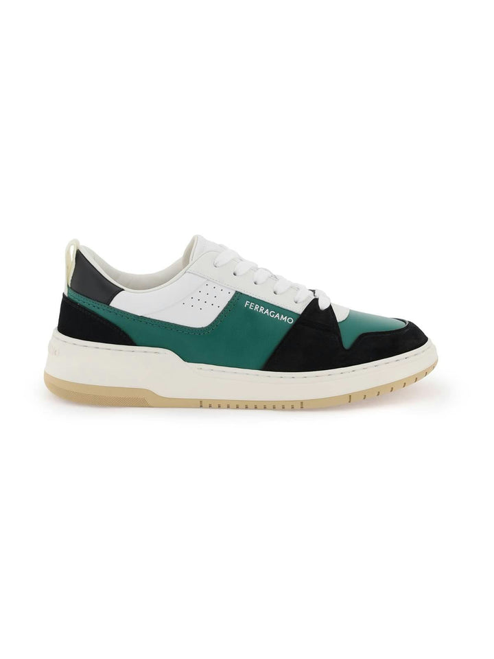 SALVATORE  SMOOTH AND SUEDE LEATHER SNEAKERS