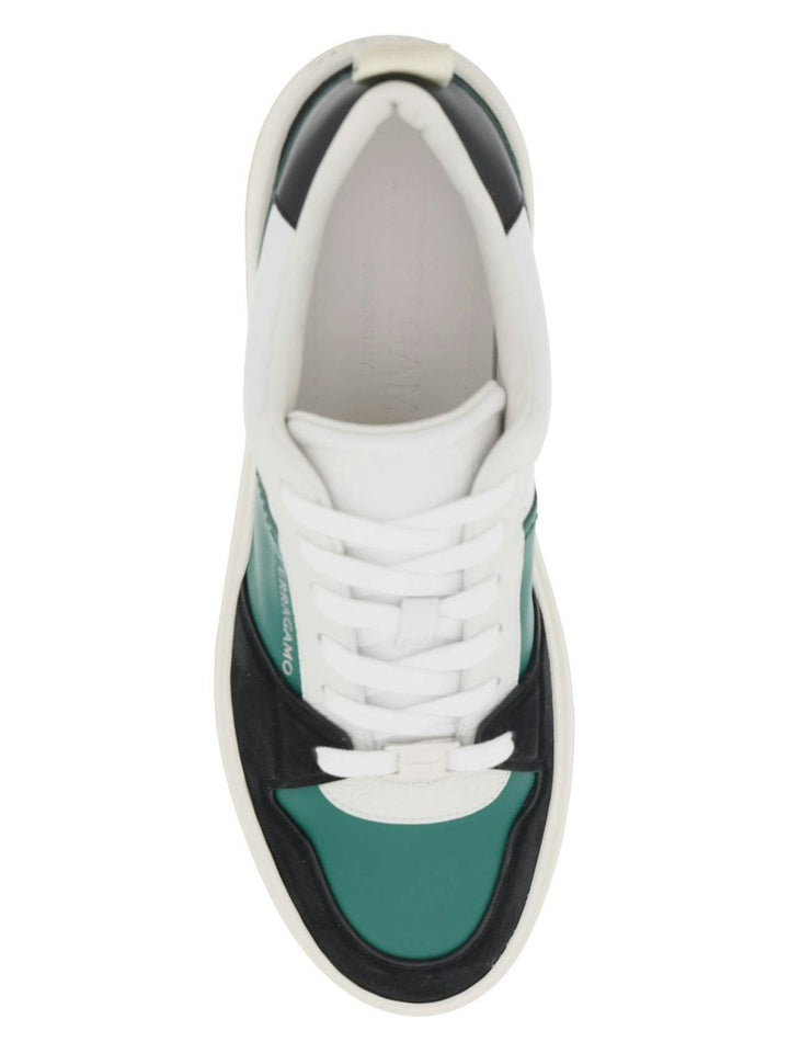 SALVATORE  SMOOTH AND SUEDE LEATHER SNEAKERS