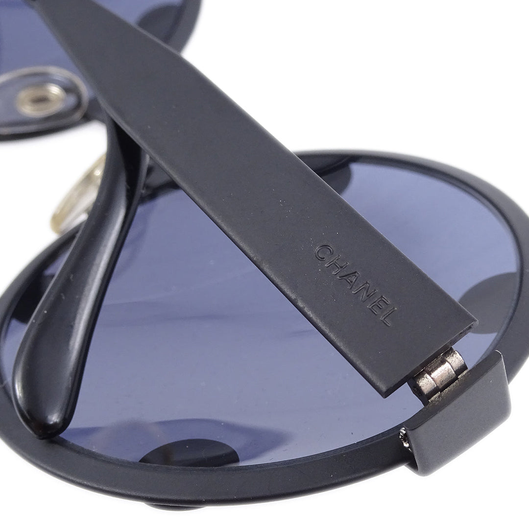 Top Quality Chanel Black Round Sunglasses Eyewear