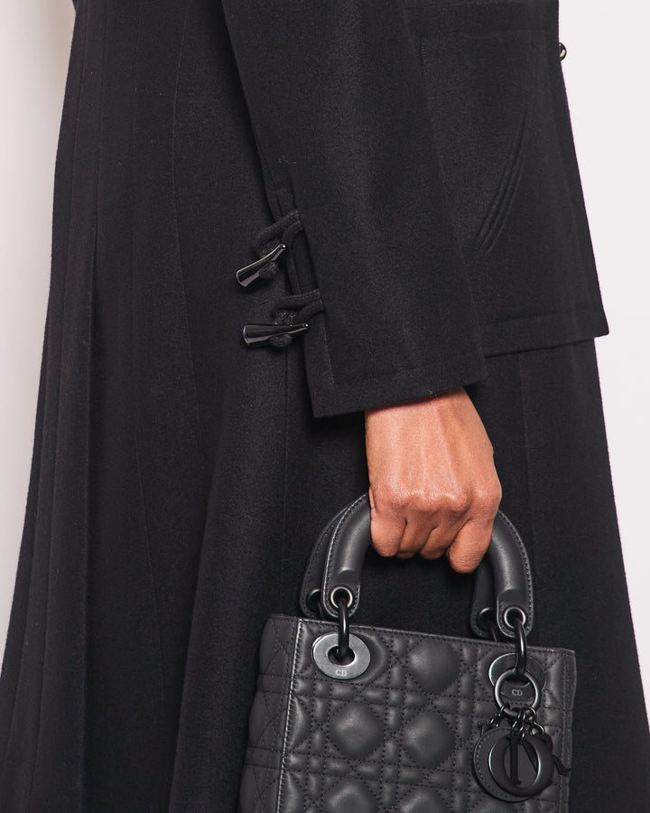 Top Quality Chanel Black Hooded Longline Wool Coat with Toggle Fasten Detail  FR 42 (UK 10)
