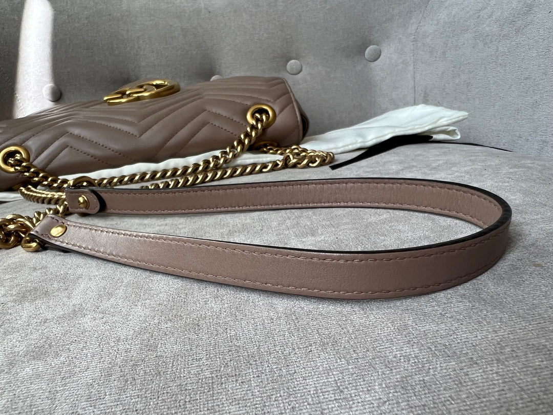 Gucci GG Dusty Pink Marmont Medium Shoulder Bag (RRP £2,070)