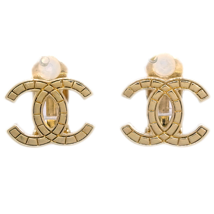 Top Quality Chanel CC Earrings Clip-On Gold 03P