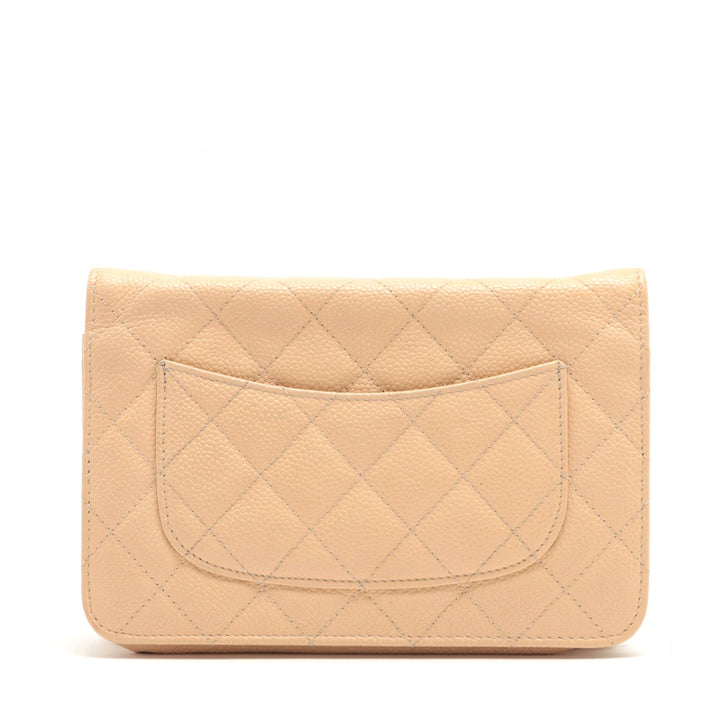 Top Quality Chanel Matrasse Caviar S Chain Wallet Beige Gold