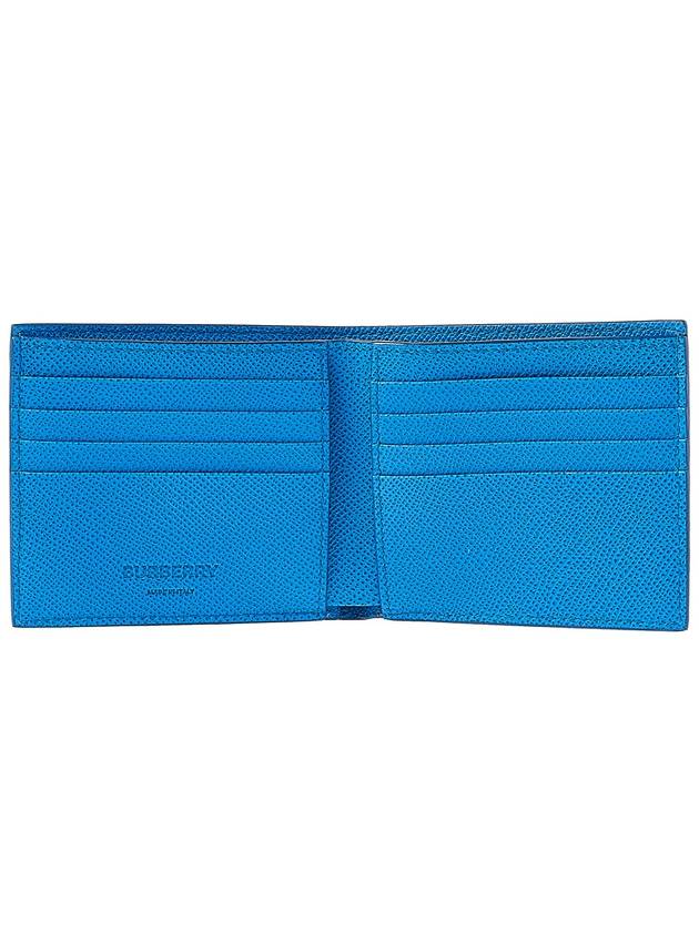 Burberry TB Logo Bifold Grainy Leather Half Wallet Vivid Blue