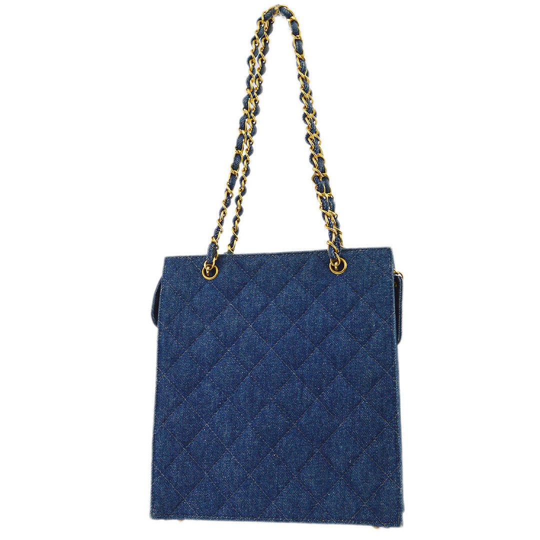 Top Quality Chanel Denim Chain Tote Handbag