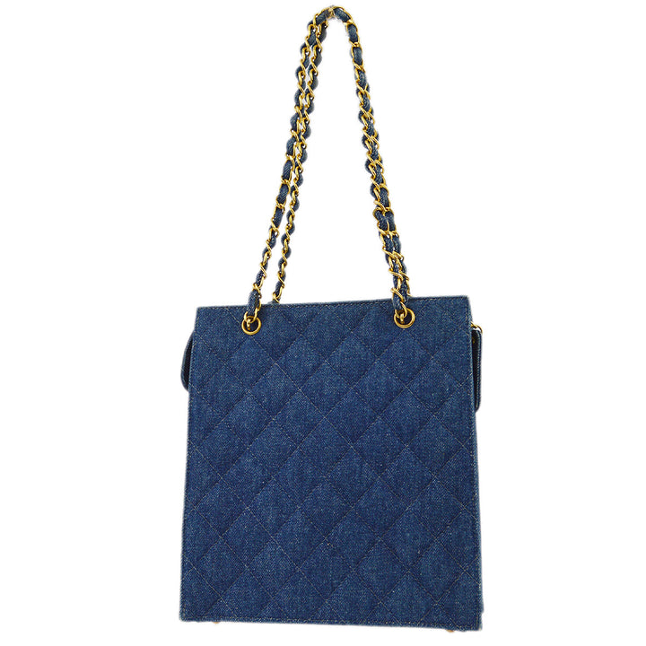 Top Quality Chanel Denim Chain Tote Handbag