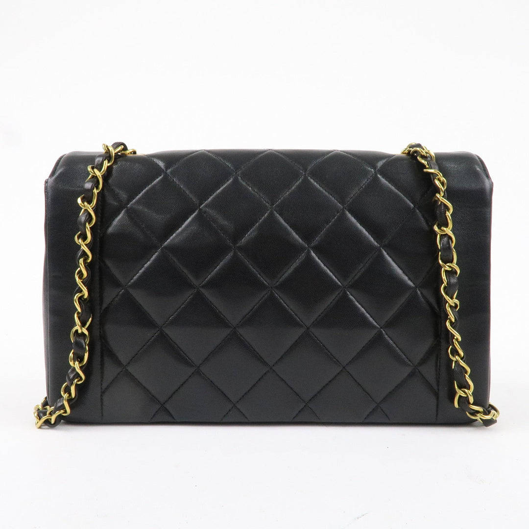 Top Quality Chanel Matelasse Lambskin Diana Chain Shoulder Bag Black A01165