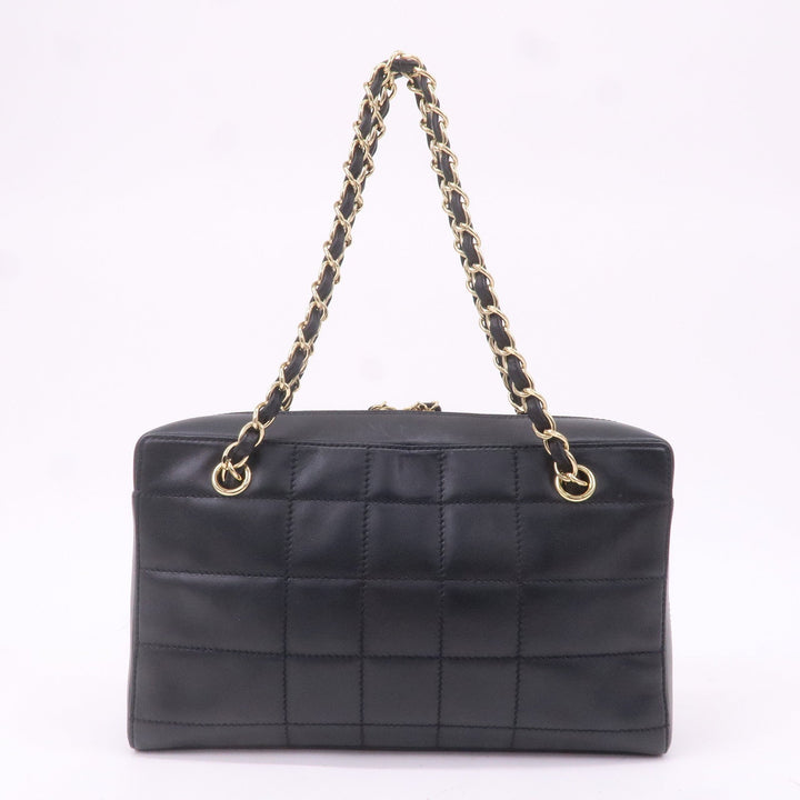 Top Quality Chanel Chocolate Bar Lamb Skin Chain Shoulder Bag Black