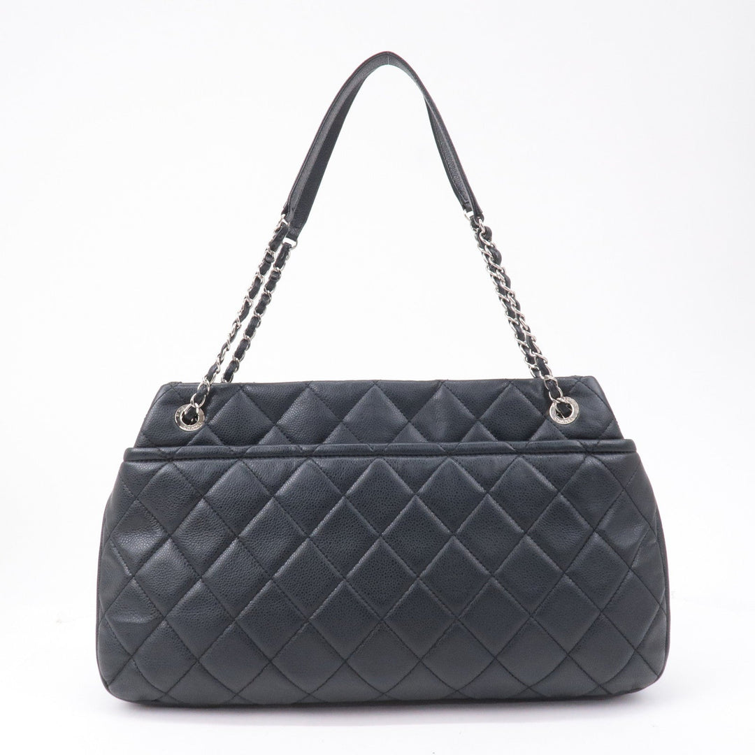 Top Quality Chanel Matelasse Caviar Skin Chain Tote Bag Shoulder Bag Black