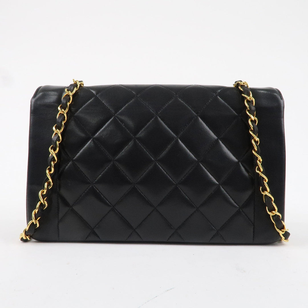 Top Quality Chanel Matelasse Lambskin Diana Chain Shoulder Bag Black A01165