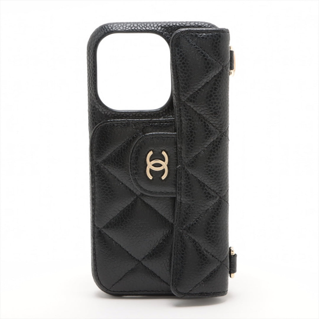 Top Quality Chanel Matrasse Caviar S iPhone Case Black Gold Gold  Random