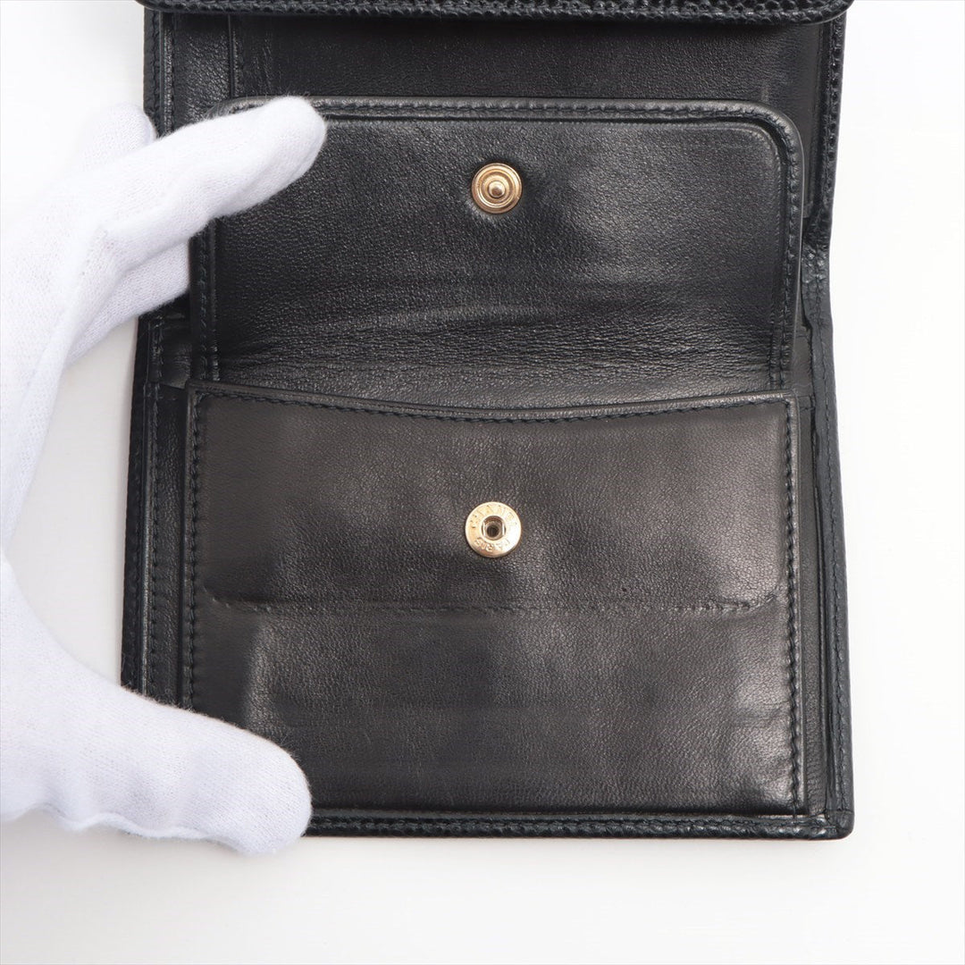 Top Quality Chanel Coco Caviar S Compact Wallet Black Gold  8th