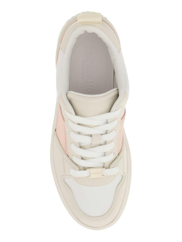 SALVATORE  MULTICOLORED SMOOTH LEATHER SNEAKERS
