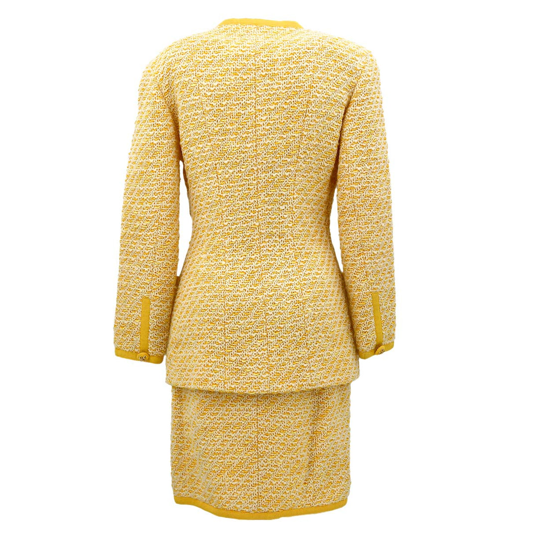 Top Quality Chanel Setup Suit Collarless Jacket Skirt Yellow 25 #34