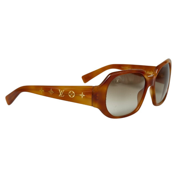 Louis Vuitton Monogram Obsession Curly Grading Lens Sun Glasses Z0028W Brown Gold Plastic  Louis Vuitton