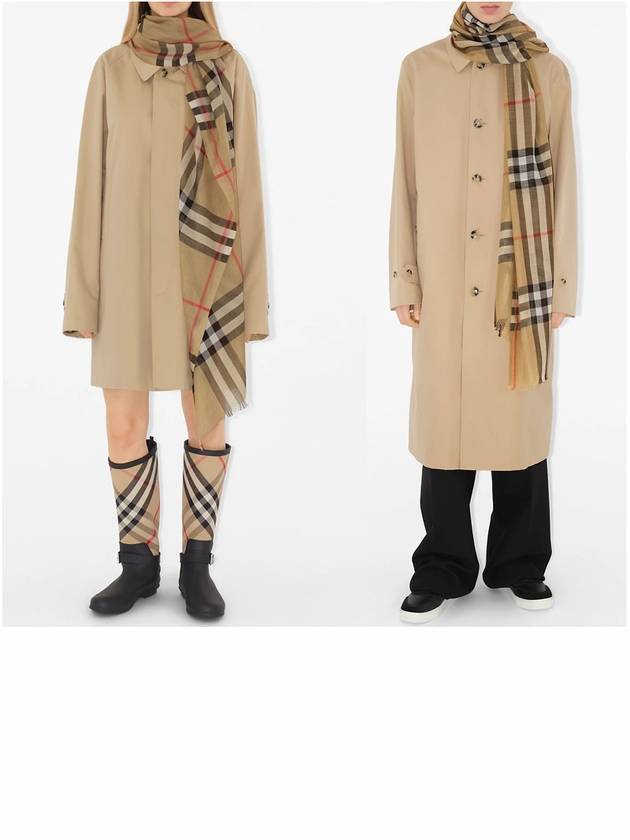 Burberry Check Wool Silk Scarf Beige