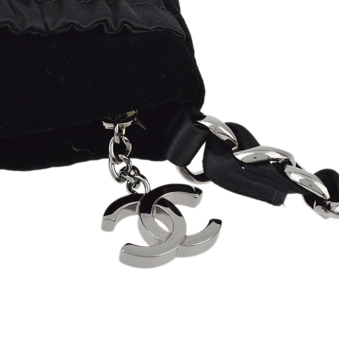 Top Quality Chanel Black Satin Chain Handbag