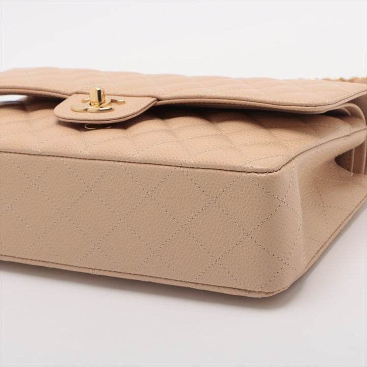 Top Quality Chanel Matrasse Caviar S Double Flap Double Chain Bag Beige Gold
