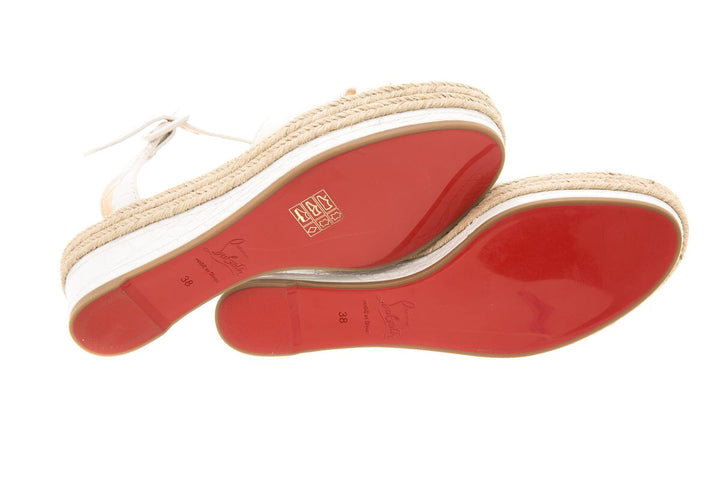 Christian Louboutin "Almerio 60" White Wedge SZ 38
