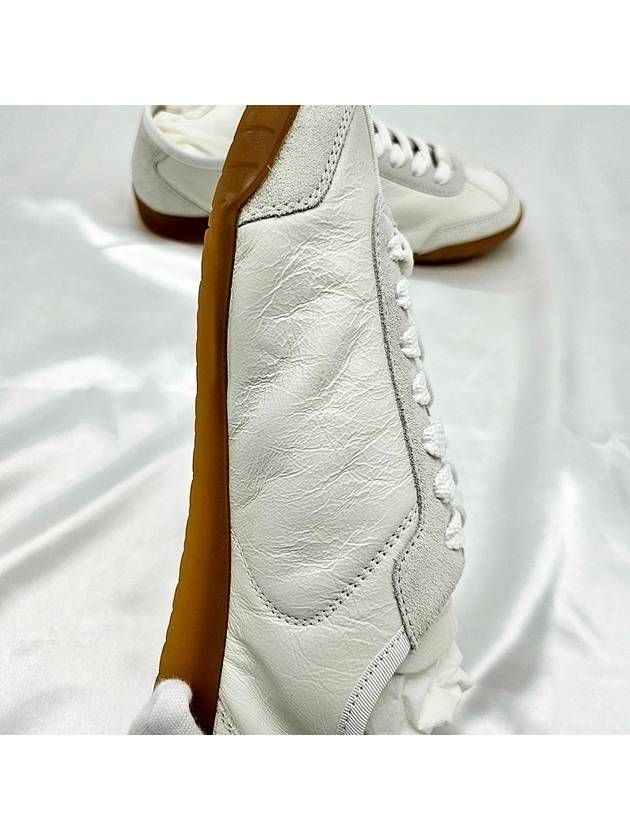 Calfskin Suede Low Top Sneakers White Chanel