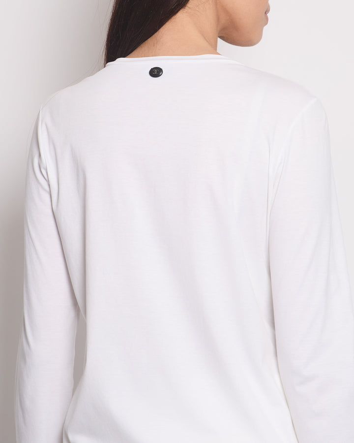 Top Quality Chanel White Short Sleeve Top with Gabrielle Top Quality Chanel Logo Size FR 38 (UK 10)