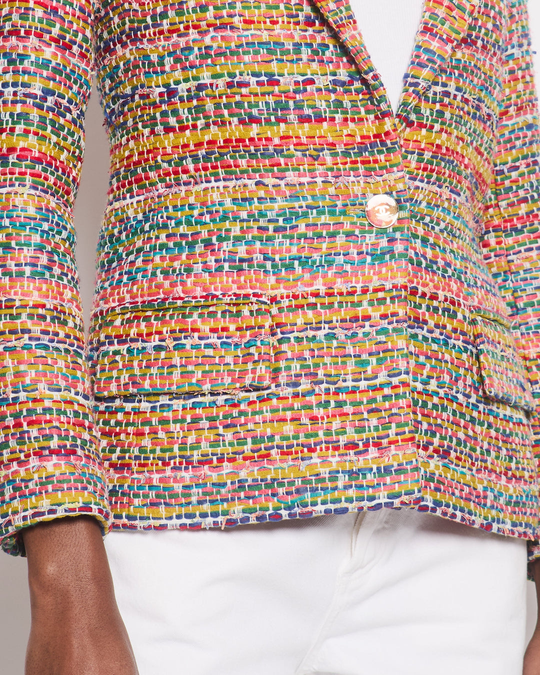 Top Quality Chanel Resort 2016 Multicolour Tweed Single Breasted Blazer Size FR 34 (UK 6)