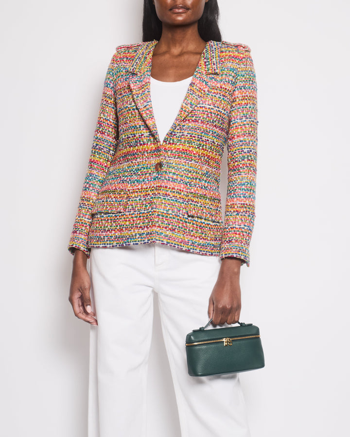 Top Quality Chanel Resort 2016 Multicolour Tweed Single Breasted Blazer Size FR 34 (UK 6)