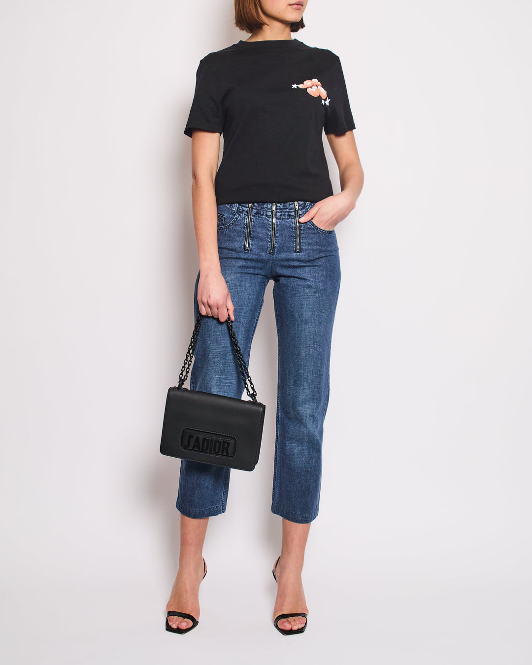 Top Quality Chanel Vintage 01/A Washed Blue Denim 3 Zip Jeans Size FR 38 (UK 10)