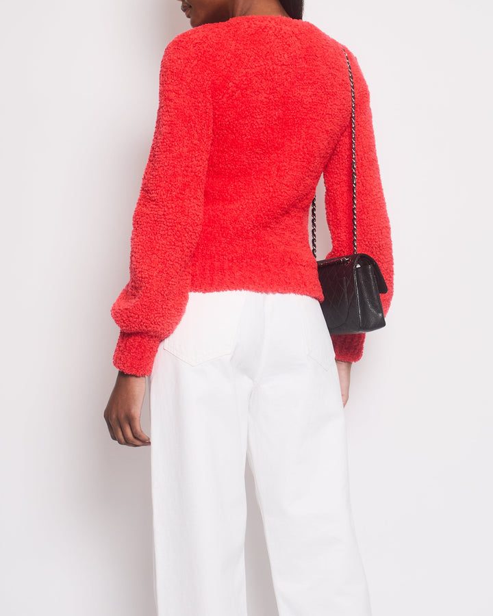 Top Quality Chanel Red Fall 2019 Runway Teddy CC Jumper FR 34 (UK 6)