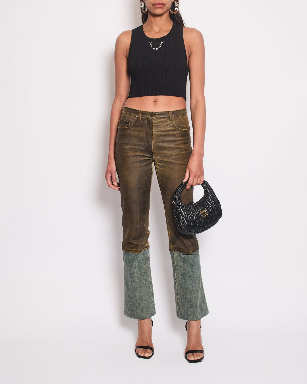 Top Quality Chanel 00/A Brown Panelled Denim Jeans Size FR 38 (UK 10)