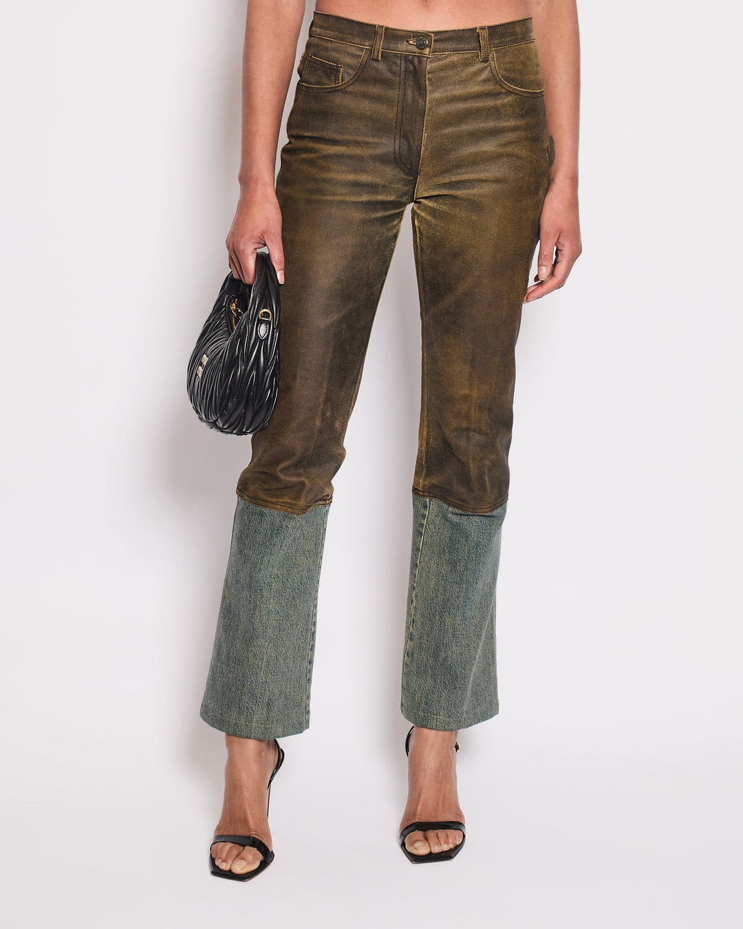 Top Quality Chanel 00/A Brown Panelled Denim Jeans Size FR 38 (UK 10)