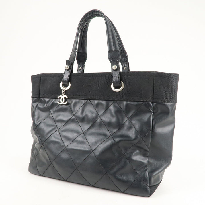 Top Quality Chanel Paris Biarritz MM Coated Canvas Leather Tote Bag A34209