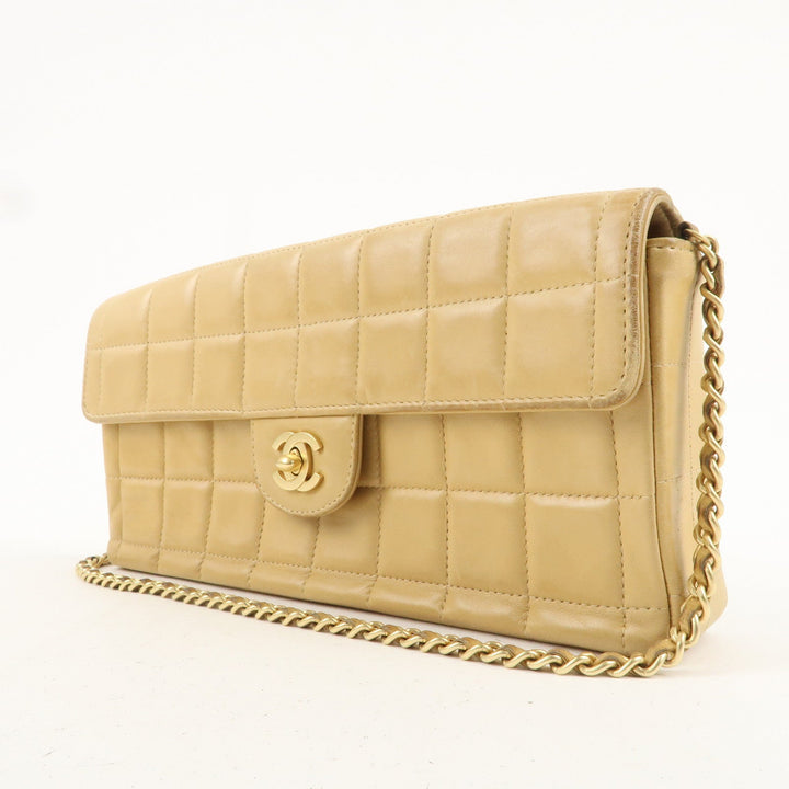 Top Quality Chanel Chocolate Bar Lamb Skin Chain Shoulder Bag Beige A15316
