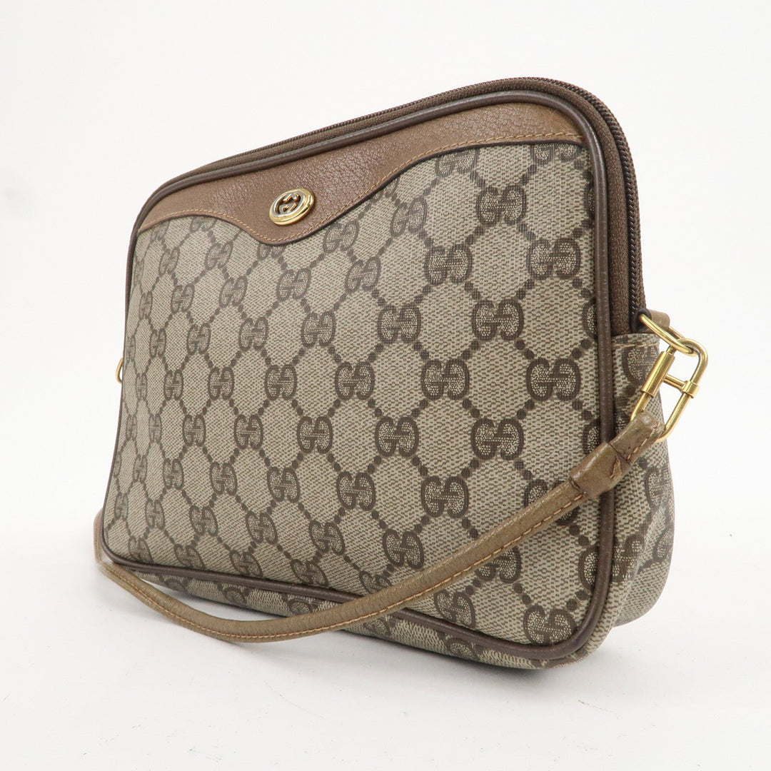 GUCCI Old Gucci GG Plus Leather Shoulder Bag Beige 97.02.068