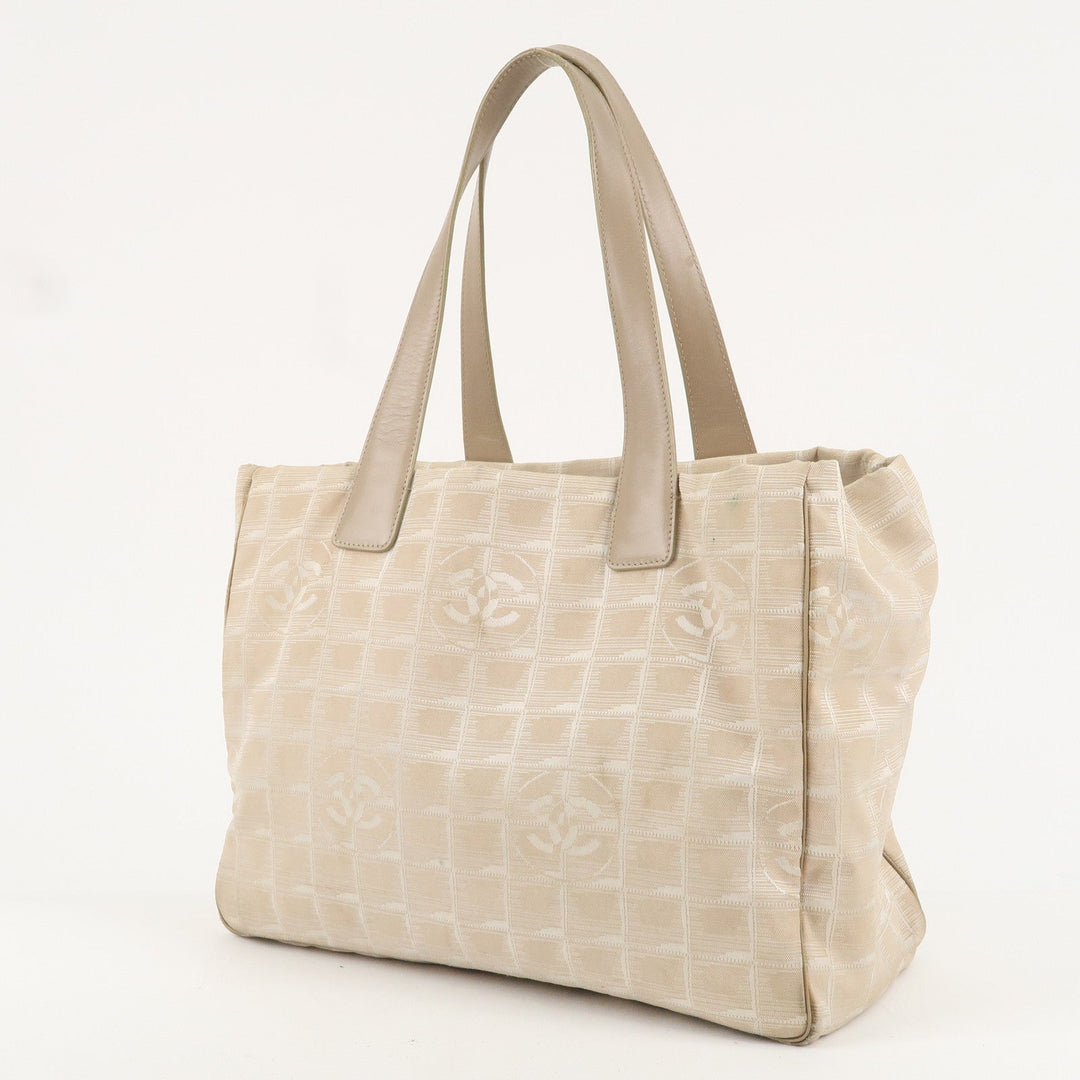 Top Quality Chanel New Travel Line Nylon Jacquard Leather Tote Bag A15991